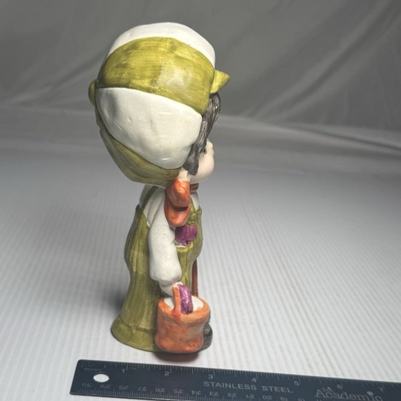 Coin Bank, Boy Fishing Figurine, Ceramic, Retro, Vintage 70's, 7 Inches Tall - Picture 4 of 8